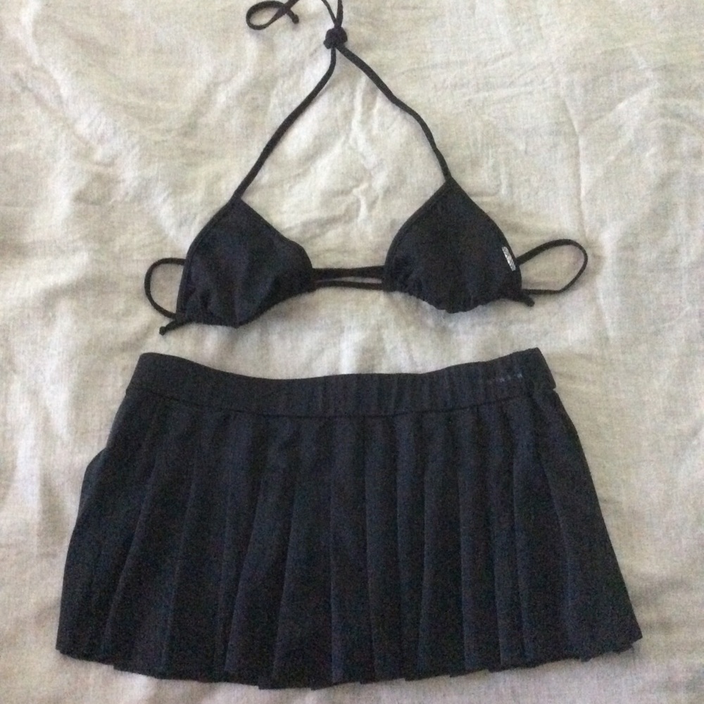 Black Burberry bikini with swim skirt size small